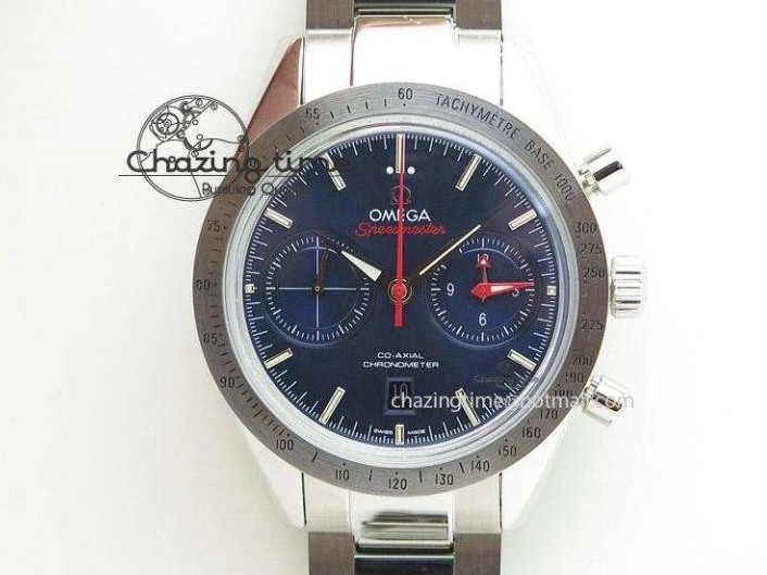 0111 Breathable Speedmaster Racing Master SS HKF Best Edition White Dial on Black Rubber Strap A 7815